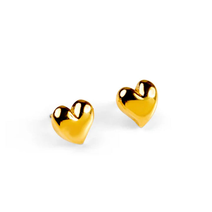 Mini Gold Heart Earrings - Cotswold Jewellery