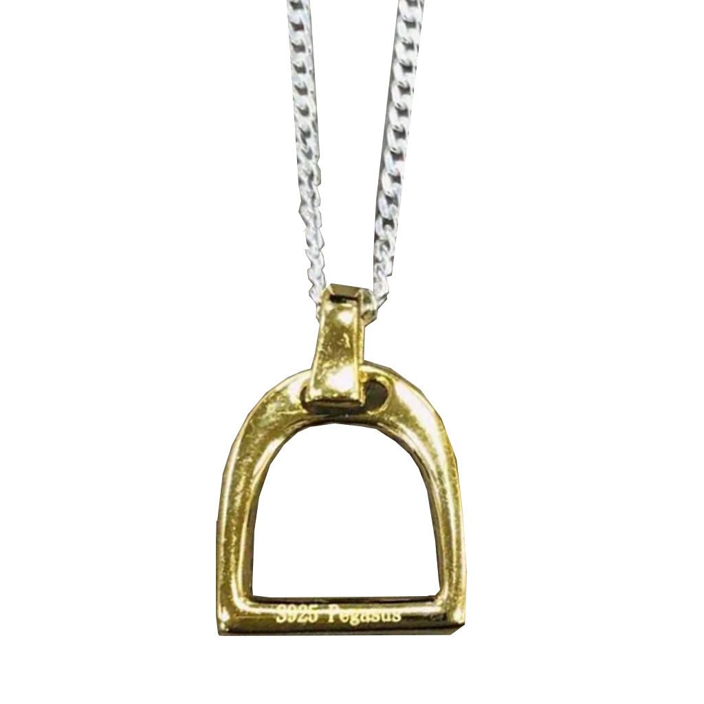 Mini Gold Stirrup Necklace - Cotswold Jewellery