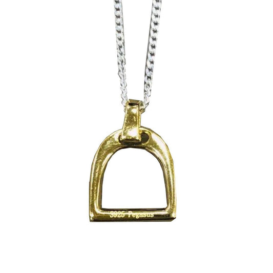 Mini Gold Stirrup Necklace - Cotswold Jewellery