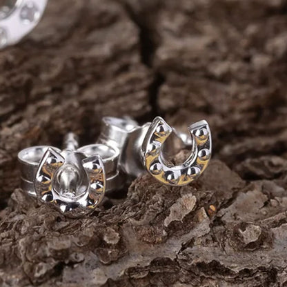 Mini Horseshoe Recycled Sterling Silver Earrings - Cotswold Jewellery