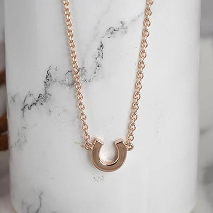 Mini Horseshoe Rose Gold Necklace - Cotswold Jewellery