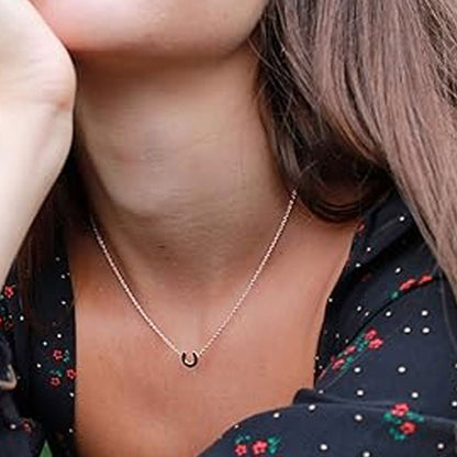Mini Horseshoe Rose Gold Necklace - Cotswold Jewellery