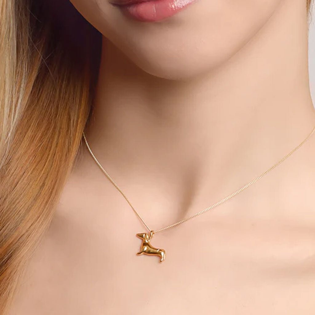 Miniature Dachshund Necklace Gold - Cotswold Jewellery