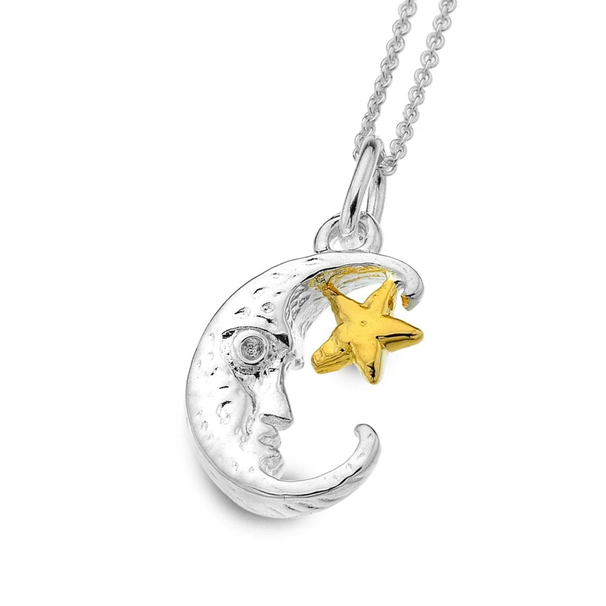 moon necklace on white backgroud