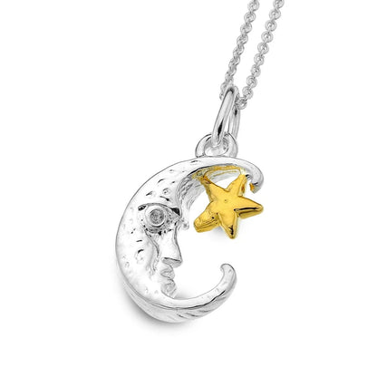 moon necklace on white backgroud