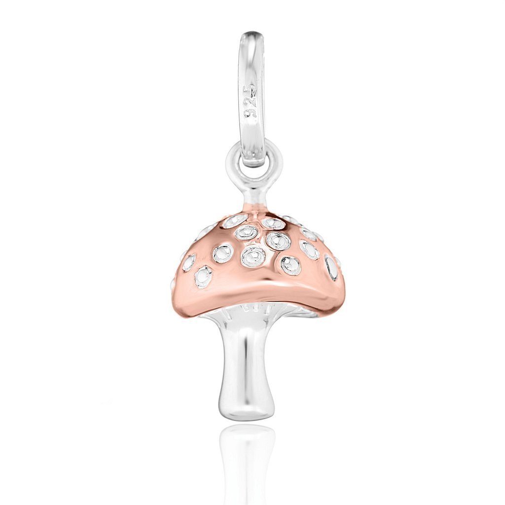 Mushroom Recycled Sterling Silver Charm - Cotswold Jewellery