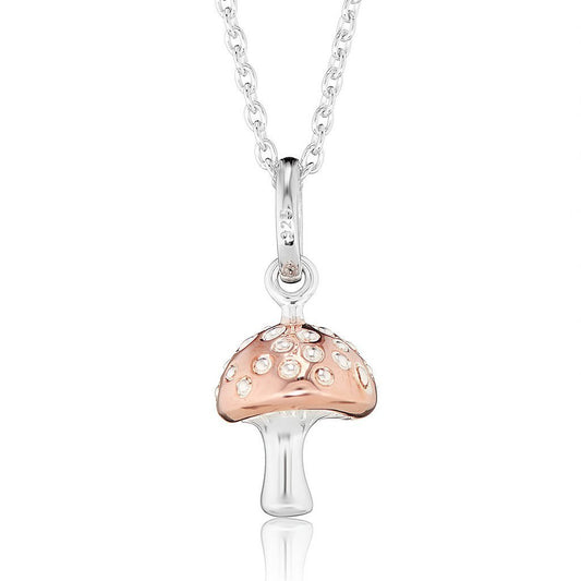 Mushroom Recycled Sterling Silver Necklace - Cotswold Jewellery