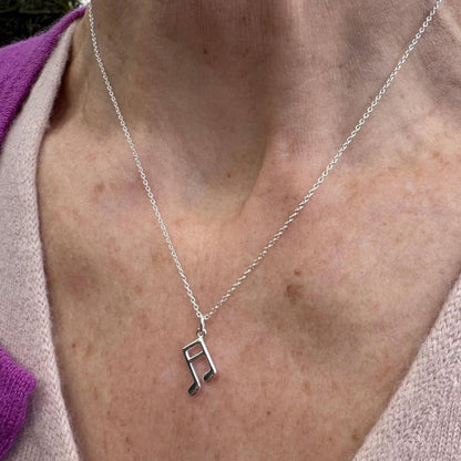 Musical Notes Recycled Sterling Silver Necklace - Cotswold Jewellery