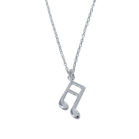 Musical Notes Recycled Sterling Silver Necklace - Cotswold Jewellery