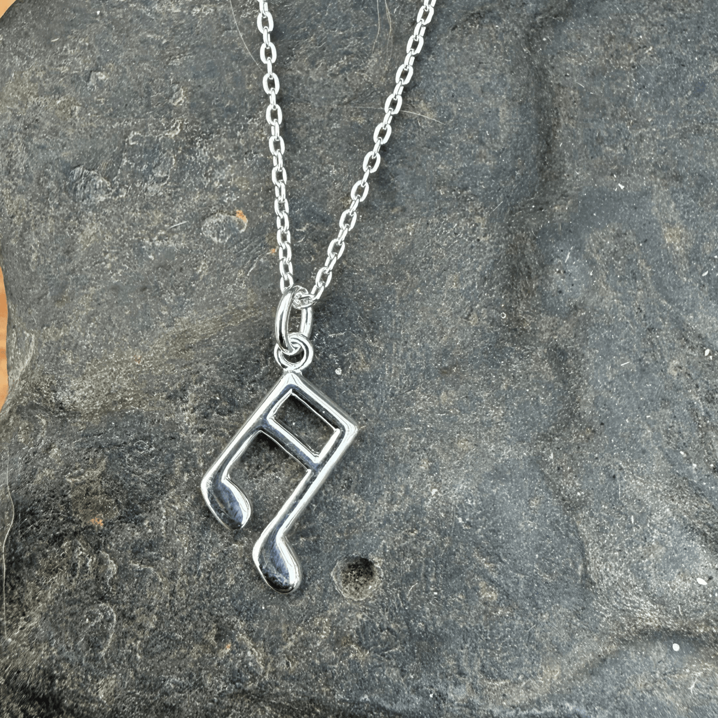 Musical Notes Recycled Sterling Silver Necklace - Cotswold Jewellery
