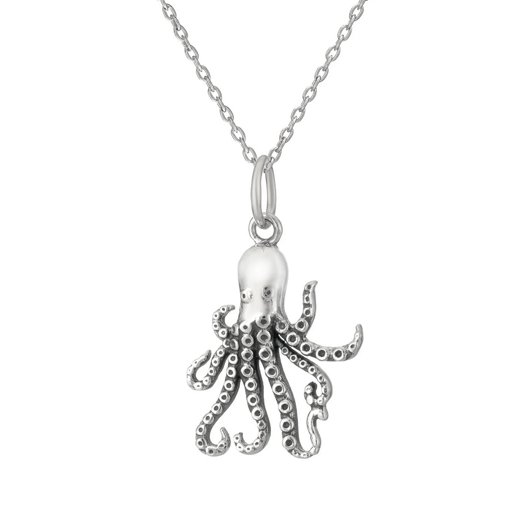 Octopus Sterling Silver Necklace - Cotswold Jewellery