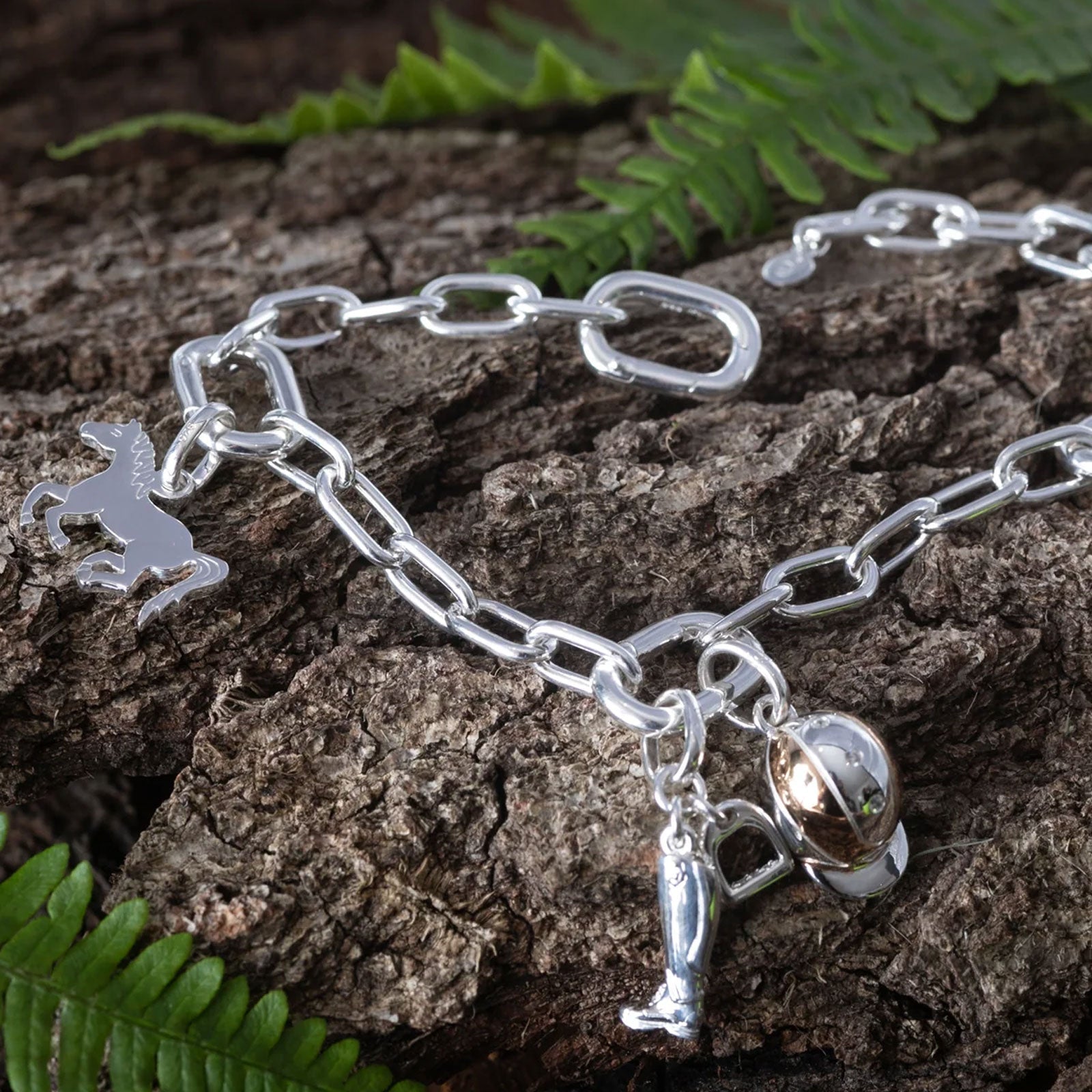 Opening Link Charm Recycled Sterling Silver Bracelet - Cotswold Jewellery