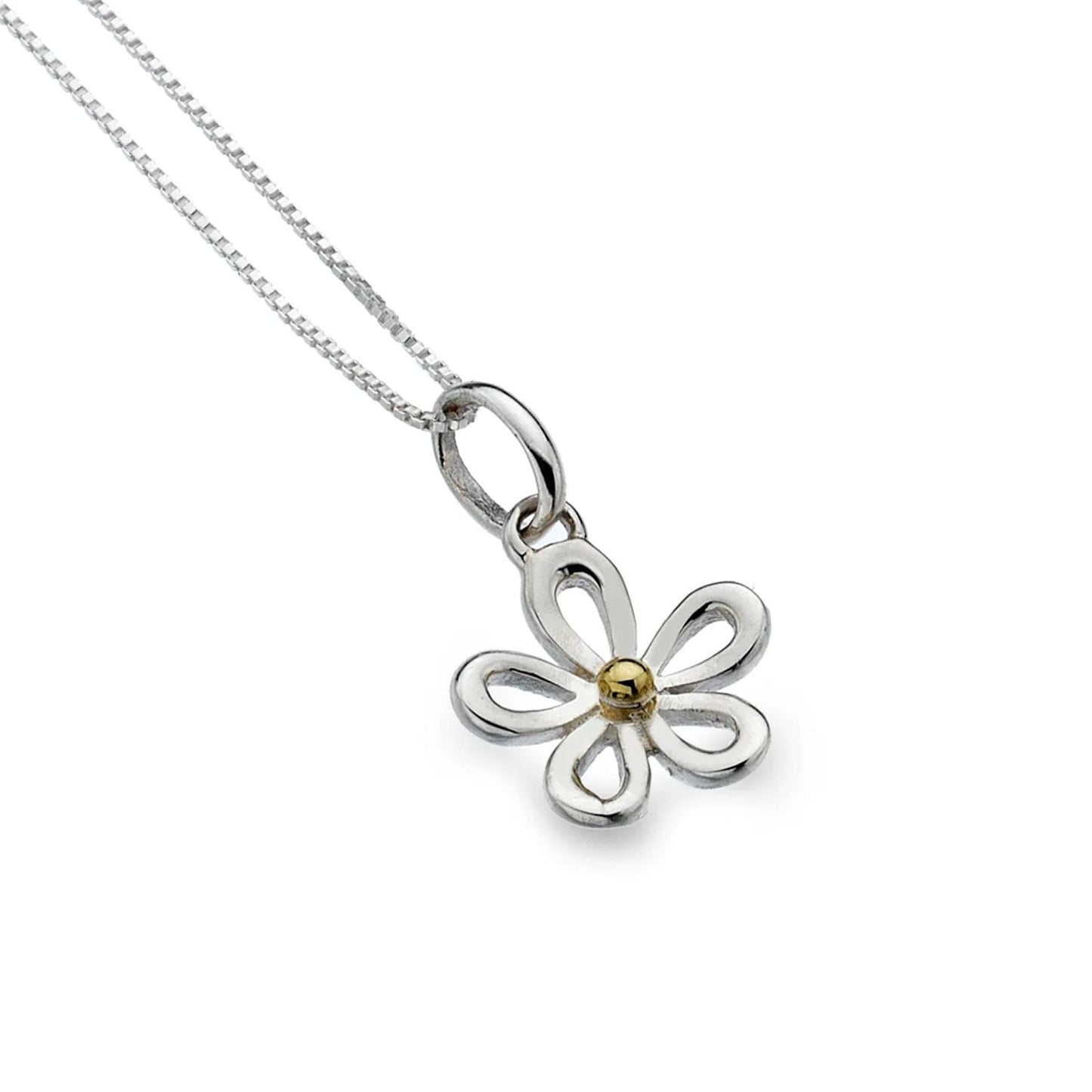 Outline Daisy Sterling Silver Necklace - Cotswold Jewellery