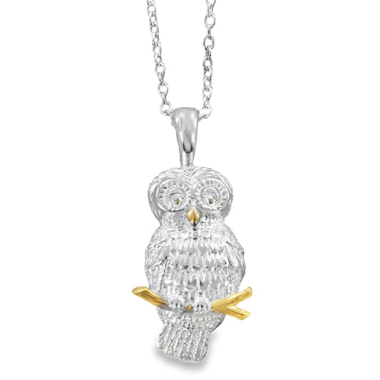 Owl Recycled Sterling Silver Necklace