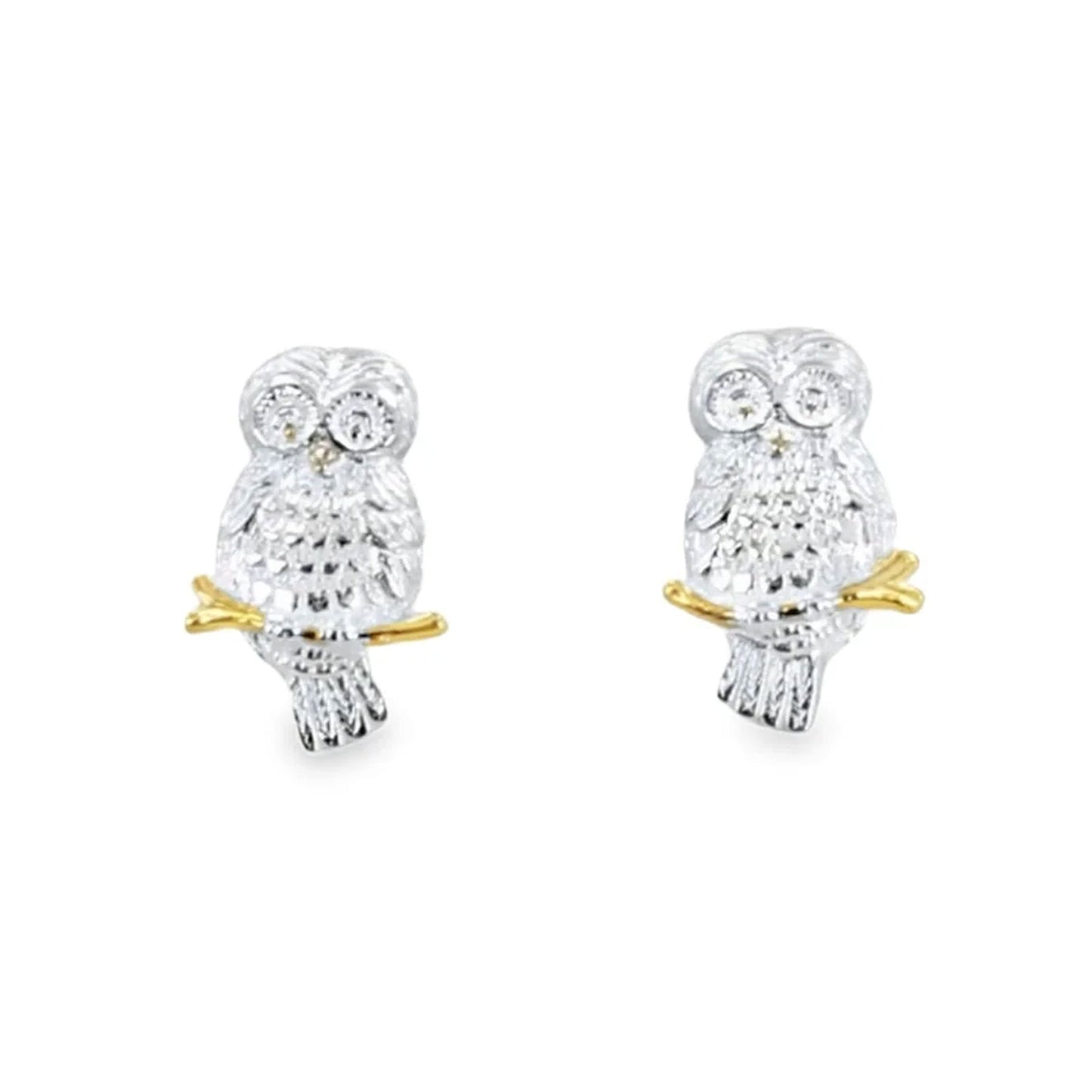 Owl Recycled Sterling Silver Earrings