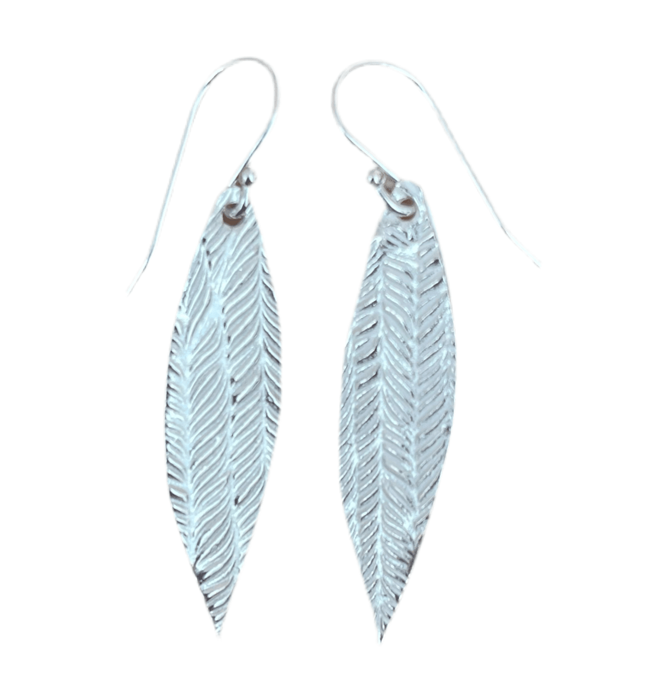 Palm Leaf Sterling Silver Drop Earrings - Cotswold Jewellery