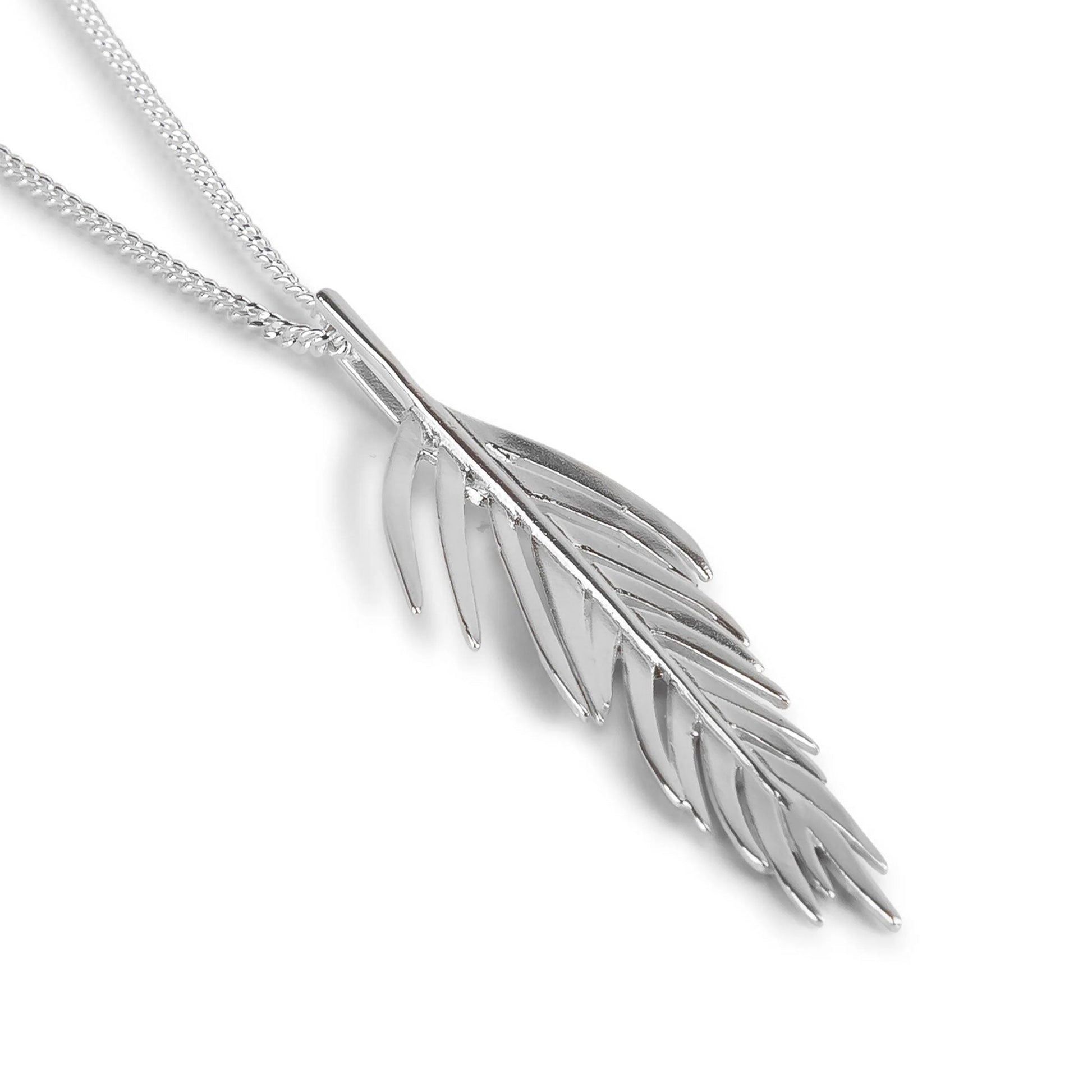 Palm Leaf Sterling Silver Necklace - Cotswold Jewellery