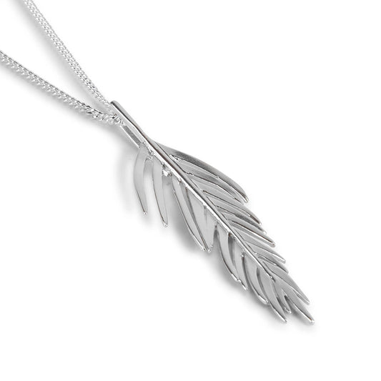 Palm Leaf Sterling Silver Necklace - Cotswold Jewellery