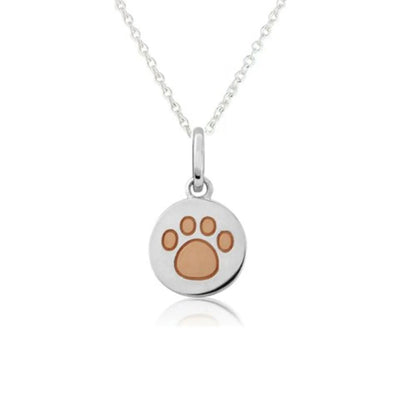Paw Print Recycled Sterling Silver Necklace - Cotswold Jewellery