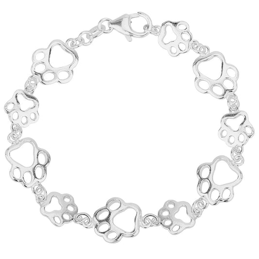 Paw Print Sterling Silver Bracelet