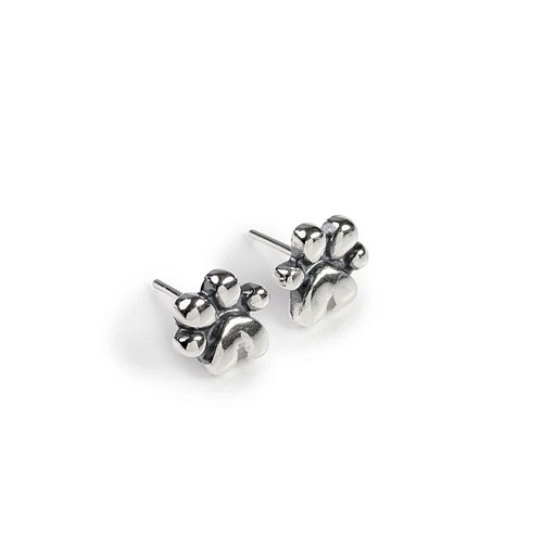 Paw Print Sterling Silver Earrings - Cotswold Jewellery