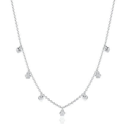Paws & Heart Recycled Sterling Silver Necklace - Cotswold Jewellery