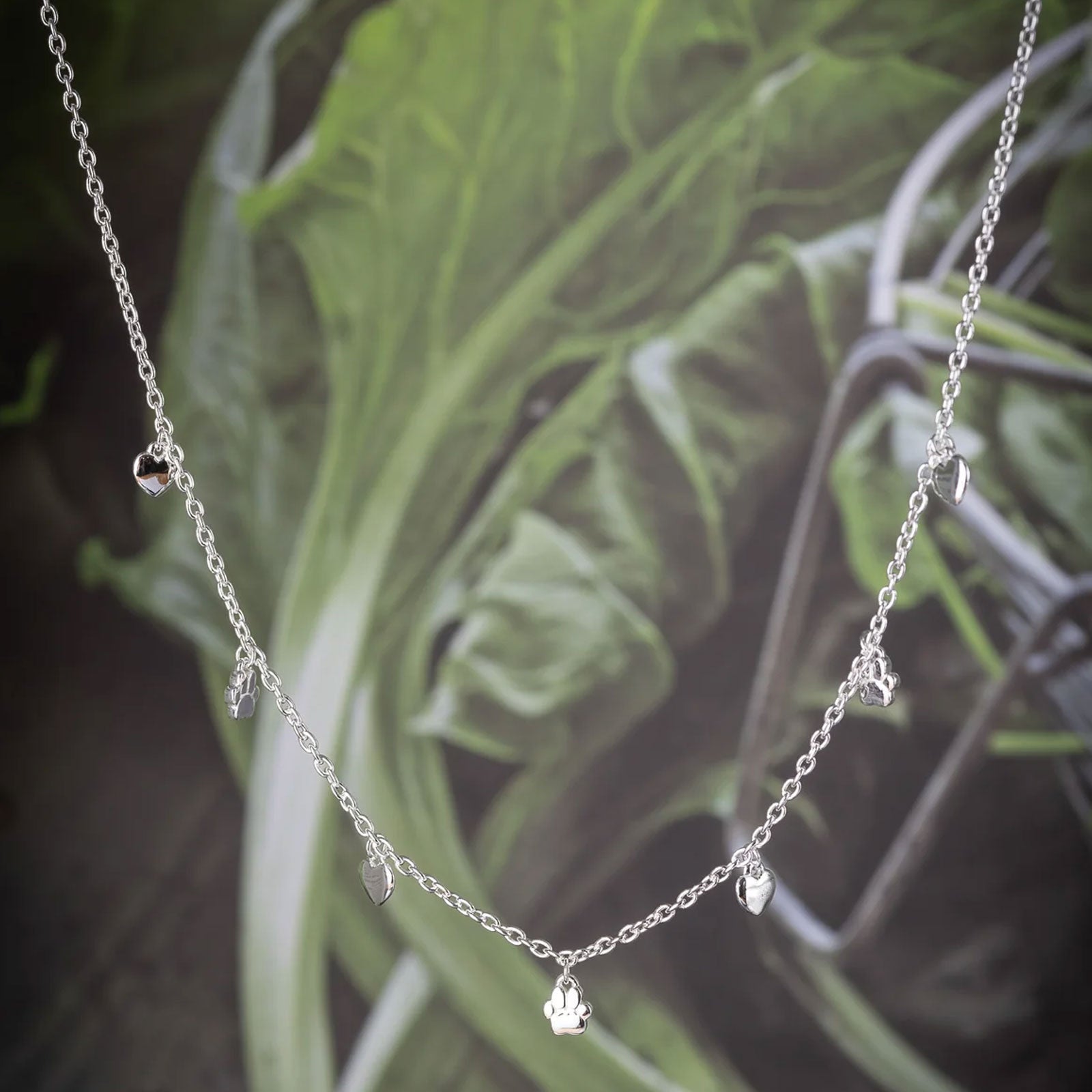 Paws & Heart Recycled Sterling Silver Necklace - Cotswold Jewellery