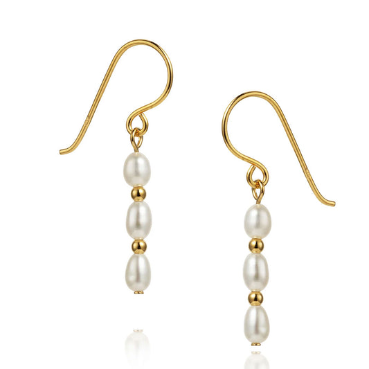 Christin Ranger Gold Pearl Drop Earrings