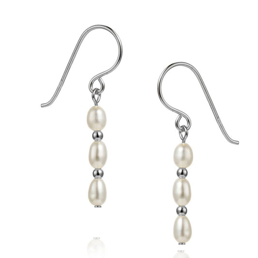 Pearl Drop Sterling Silver Earrings - Cotswold Jewellery