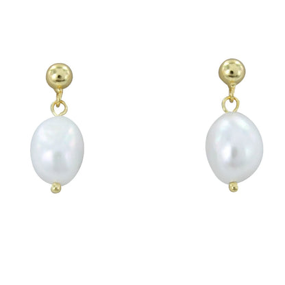 Pearl Gold Drop Earrings - Cotswold Jewellery