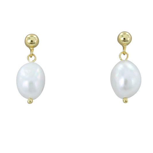 Pearl Gold Drop Earrings - Cotswold Jewellery