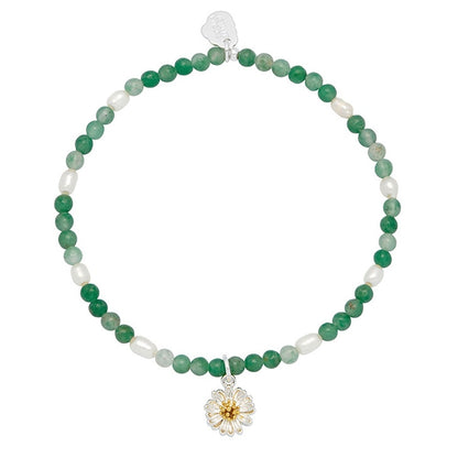 Pearl & Green Agate Wild Flower Bracelet - Cotswold Jewellery