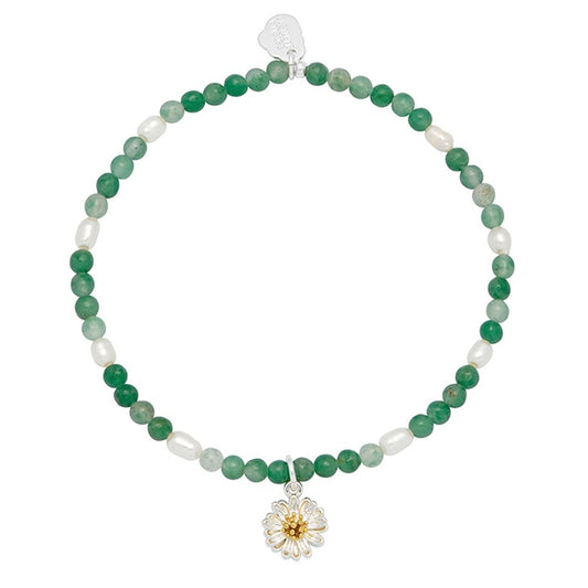Pearl & Green Agate Wild Flower Bracelet - Cotswold Jewellery