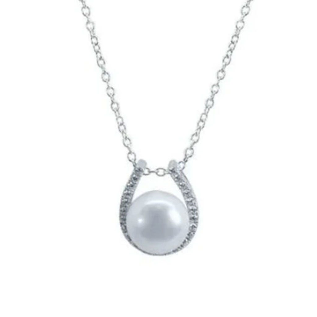 Pegasus Pearl Horseshoe Necklace - Cotswold Jewellery