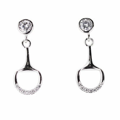 Pegasus Sparkly Snaffle Drop Earrings - Cotswold Jewellery