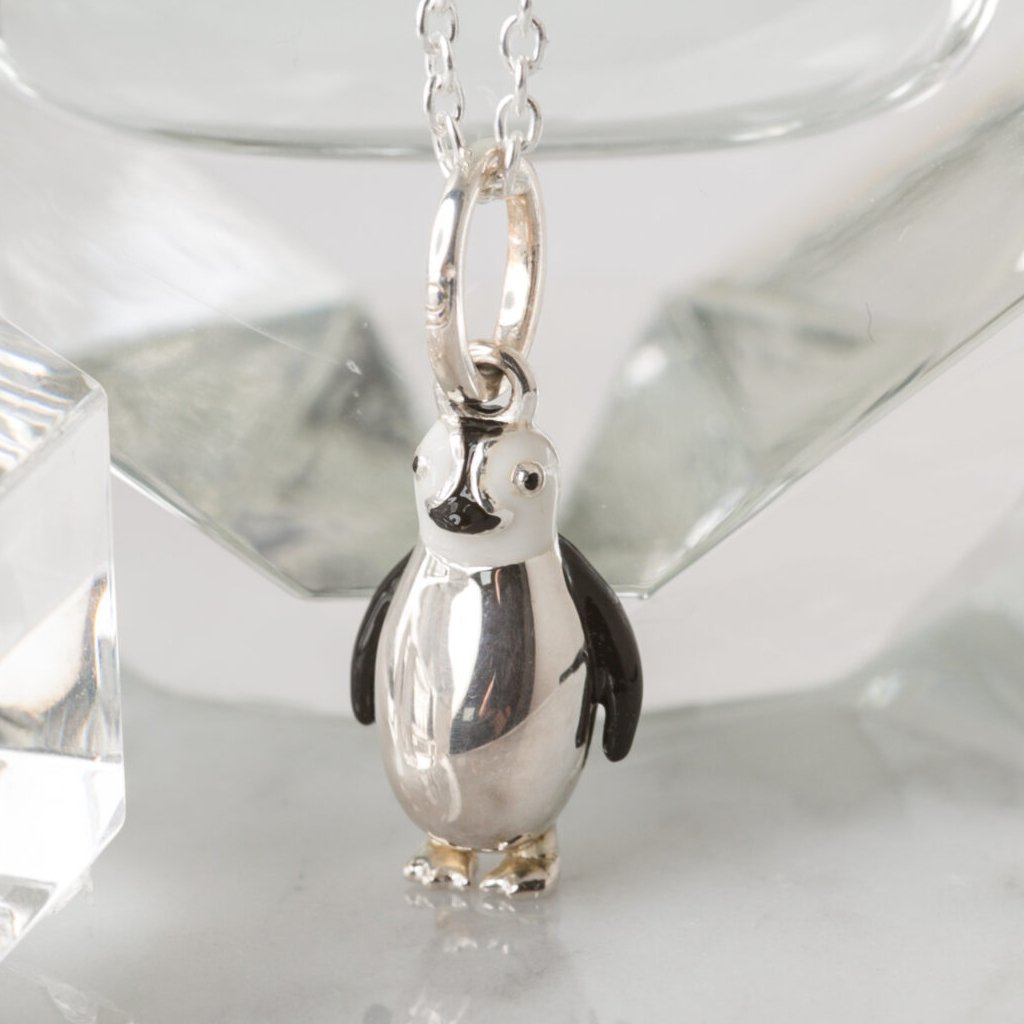 Penguin Recycled Sterling Silver Necklace - Cotswold Jewellery