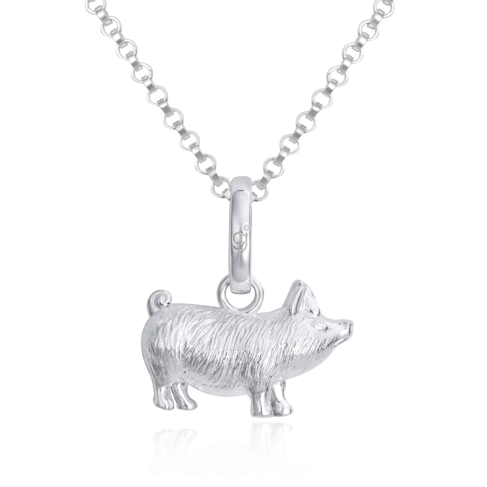 Perfect Pig Recycled Sterling Silver Necklace - Cotswold Jewellery