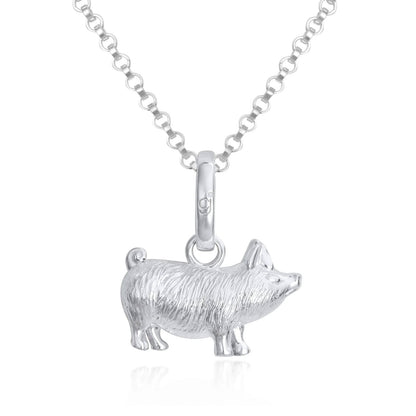 Perfect Pig Recycled Sterling Silver Necklace - Cotswold Jewellery