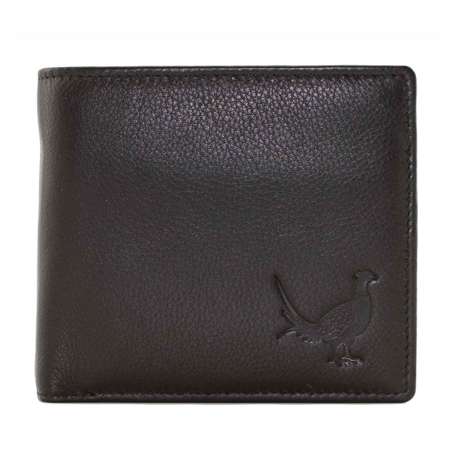 Pheasant Black Leather Wallet with Coin Pocket - Cotswold Jewellery