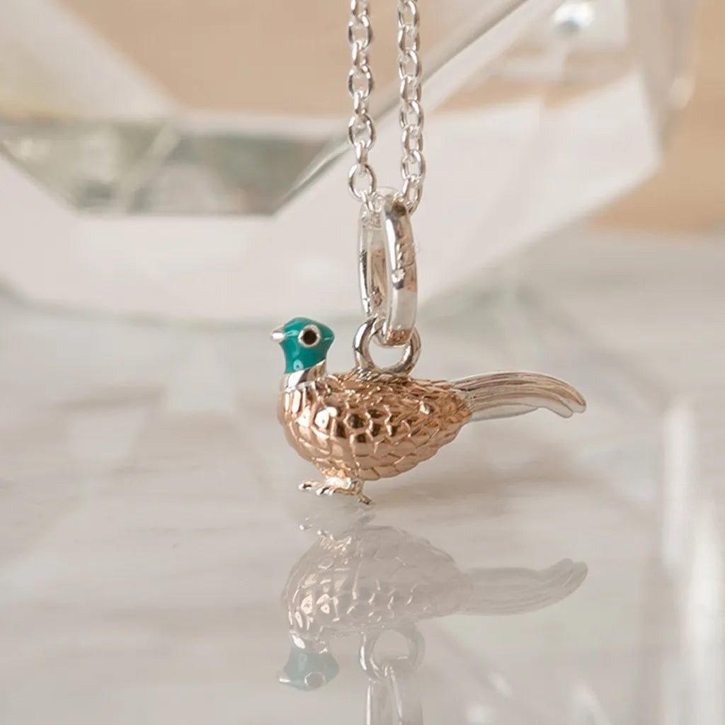 Pheasant Recycled Sterling Silver Necklace - Cotswold Jewellery