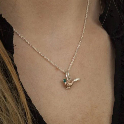 Pheasant Recycled Sterling Silver Necklace - Cotswold Jewellery