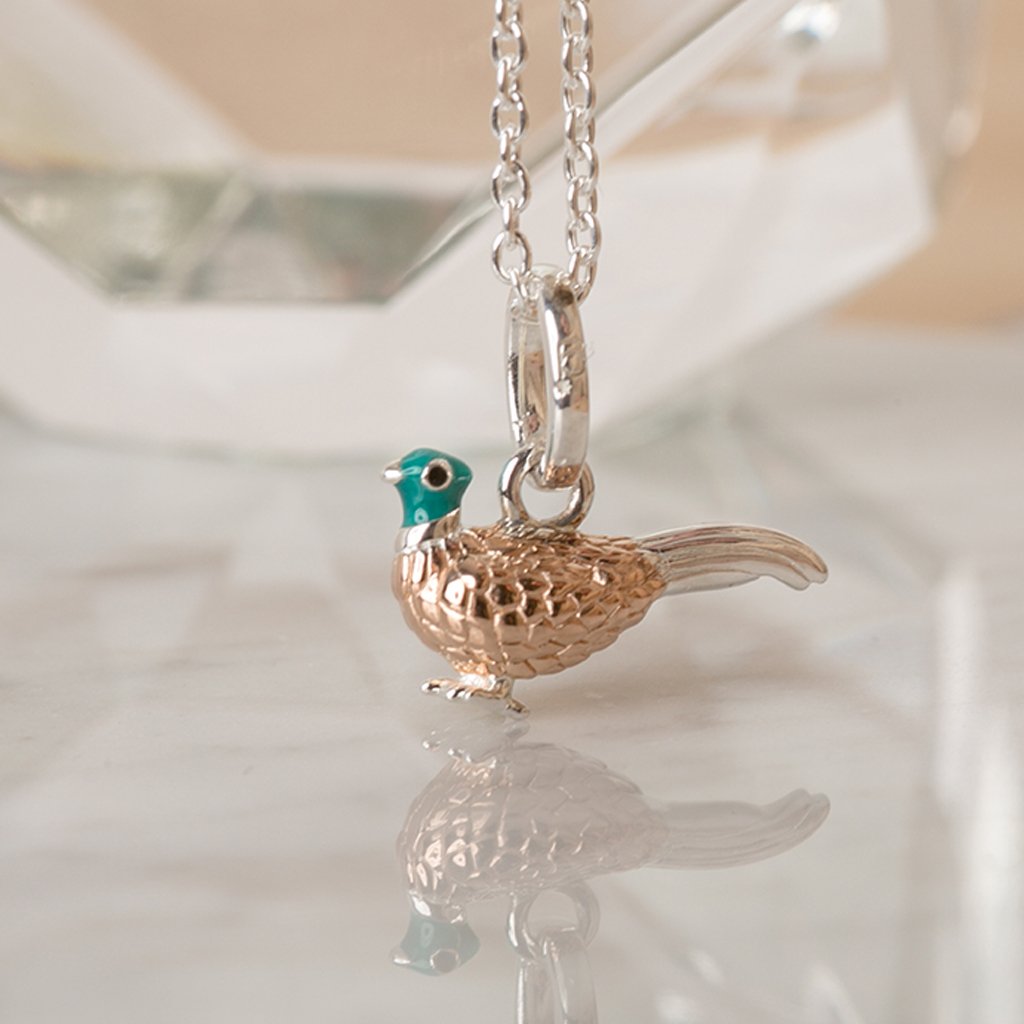 Pheasant Sterling Silver Necklace - Cotswold Jewellery