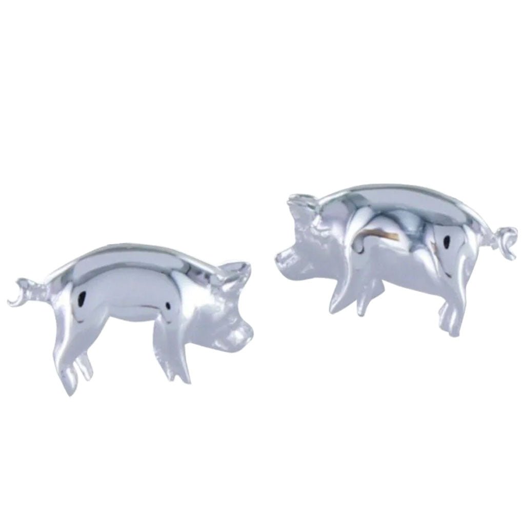 Pig Sterling Silver Earrings - Cotswold Jewellery