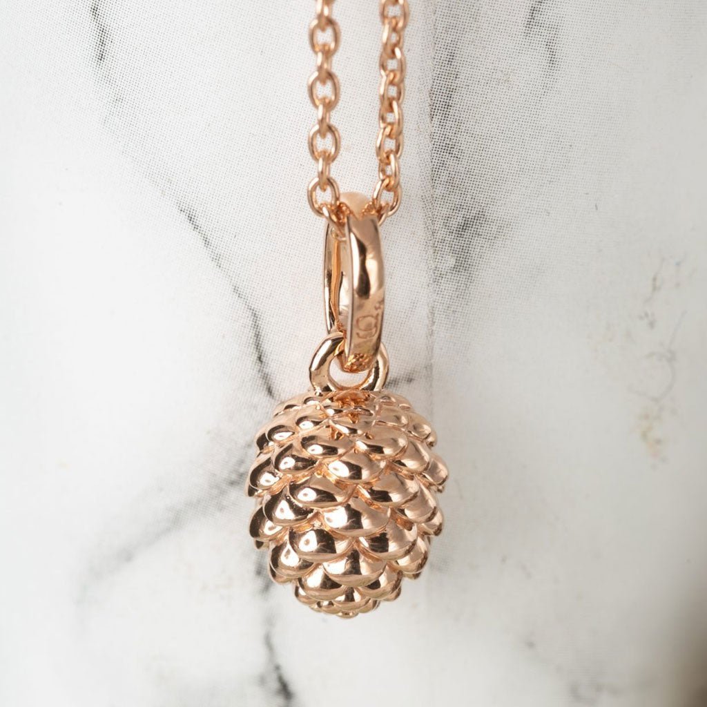 Pine Cone Rose Gold Necklace - Cotswold Jewellery