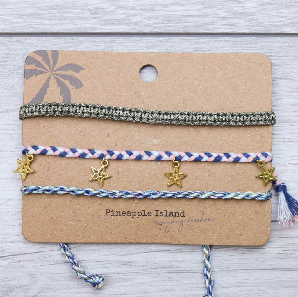 Pineapple Island Star 3 Piece Bracelet Set - Cotswold Jewellery
