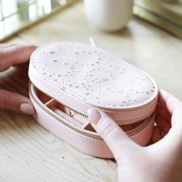 Pink Oval Jewellery Travel Case - Cotswold Jewellery