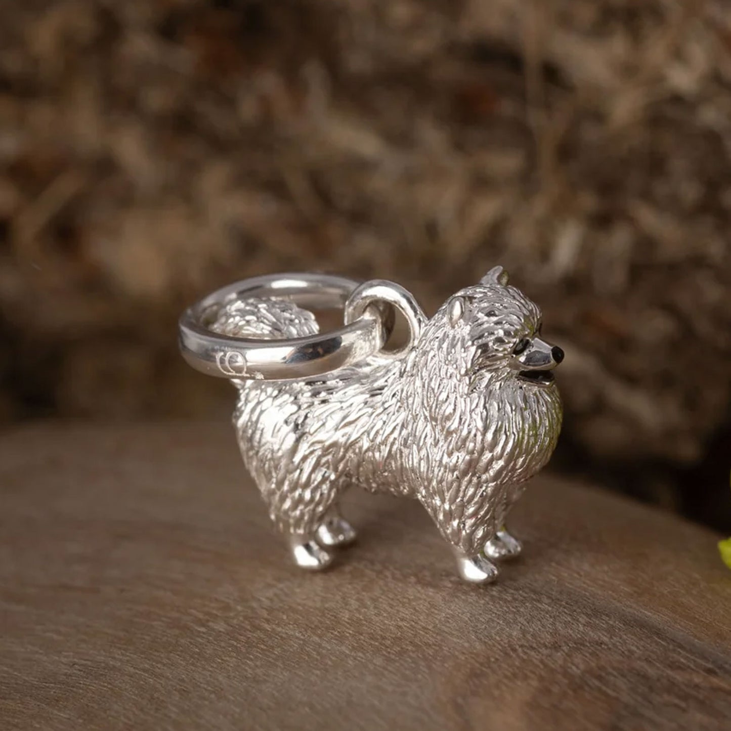 Pomeranian Recycled Sterling Silver Charm