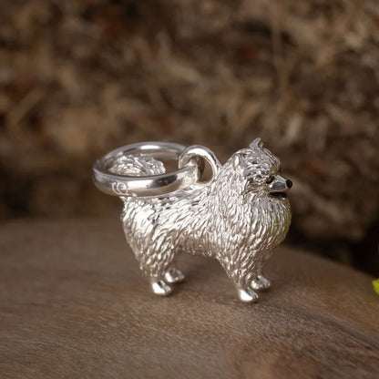 Pomeranian Recycled Sterling Silver Charm