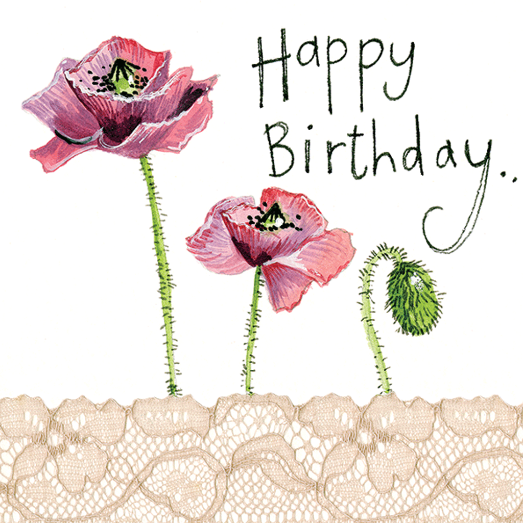 Poppy Happy Birthday Card - Cotswold Jewellery