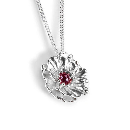Poppy Sterling Silver and Garnet Necklace - Cotswold Jewellery